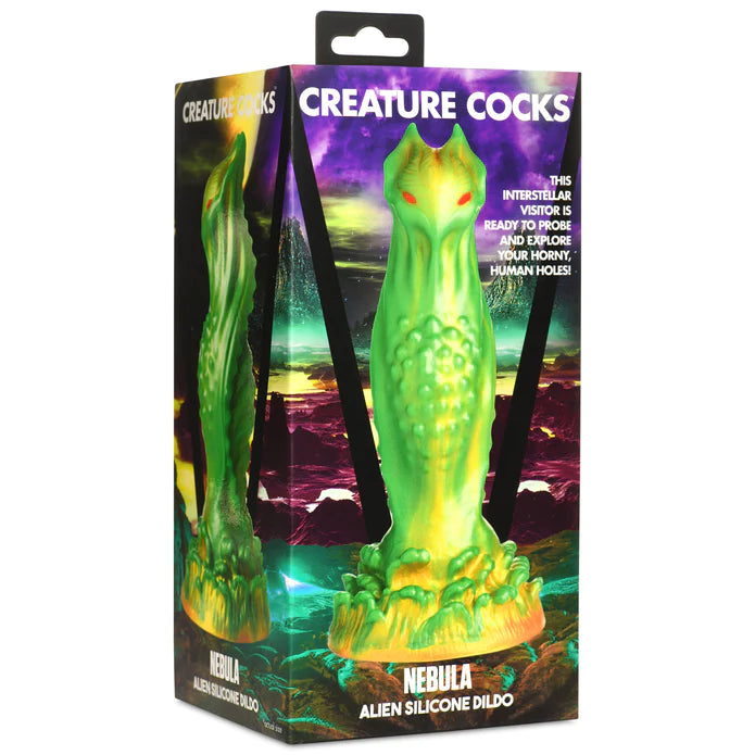 green alien dildo on box