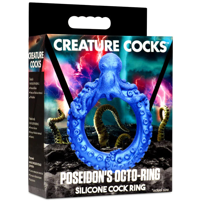 blue octopus cock ring on box