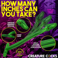 green snake like dildo or anal plug specs