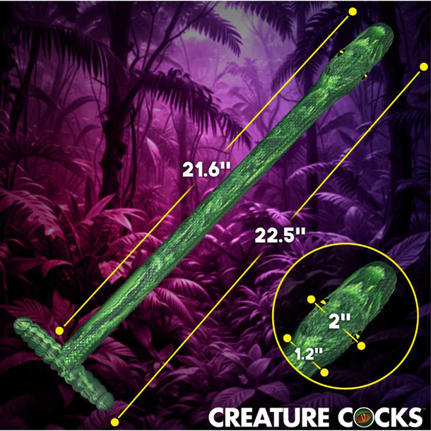 green snake like didlo size chart