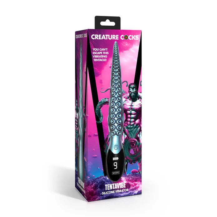 long tentacle shaped vibrator on box