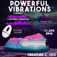 specs chart 3 speeds, 7 patterns, remote control, run time 100 min, charge time 45min 11000 rpm