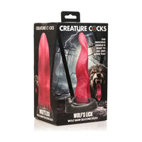 wolf tongue dildo with wolf head on box