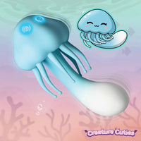 blue jelly fish vibrator on sea back ground