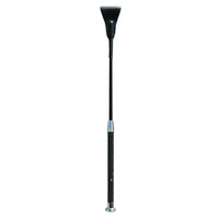 a black riding crop with a black crystal studded handle and silver accents