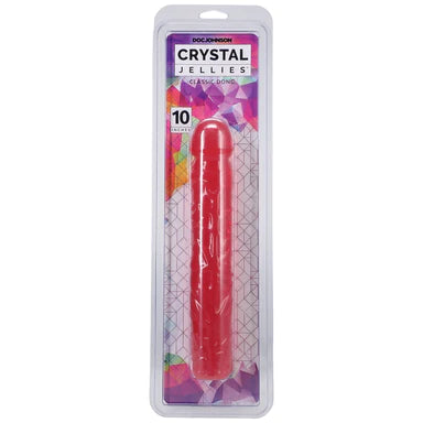 a pink penis shaped dildo shown inside its plastic packaging