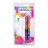 Package of Doc Johnson Crystal Jellies Classic Dong with colorful design