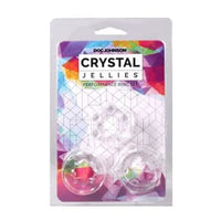 Doc Johnson Crystal Jellies adult novelty product in blister packaging, featuring two clear jelly-filled capsules with colorful printed backing card.