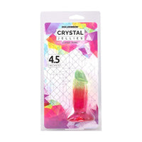 Packaged product crystal jellies 4.5" dong with colorful design and text on a white background