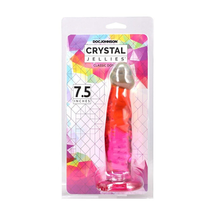 Pink and red jelly dong in packaging with colorful geometric design