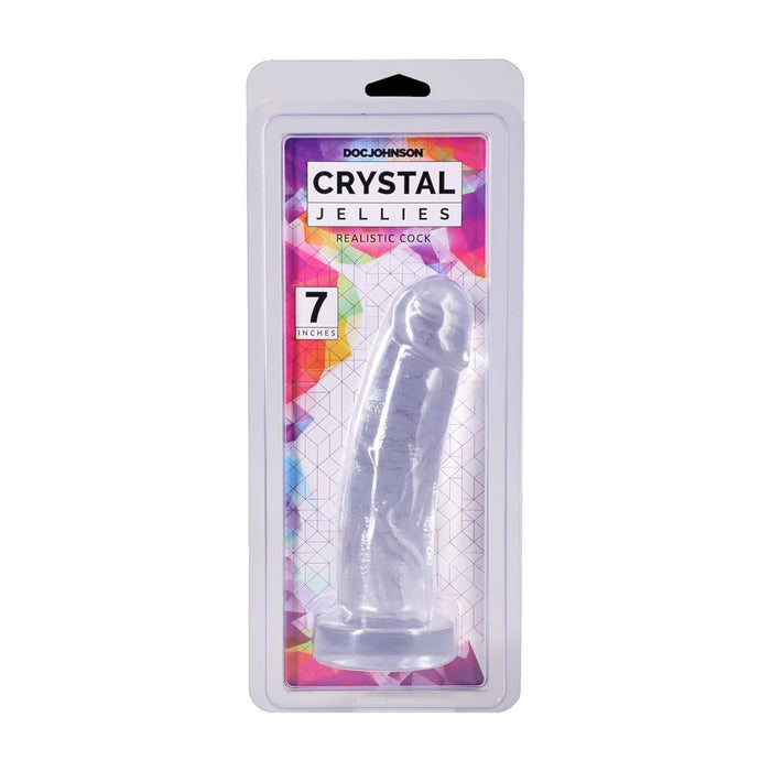 crystal jellies realistic dildo 7" in package, clear