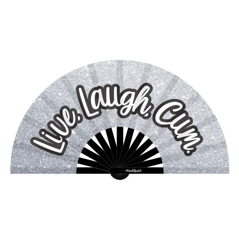 Live Laugh Cum Fan - glittery silver