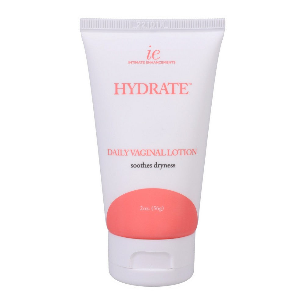 white and pink squeeze bottle of hydrate daily vaginal lotion 2oz