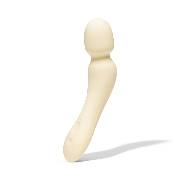 Beige silicone wand on a white background