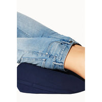 navy wedge with body laying on top