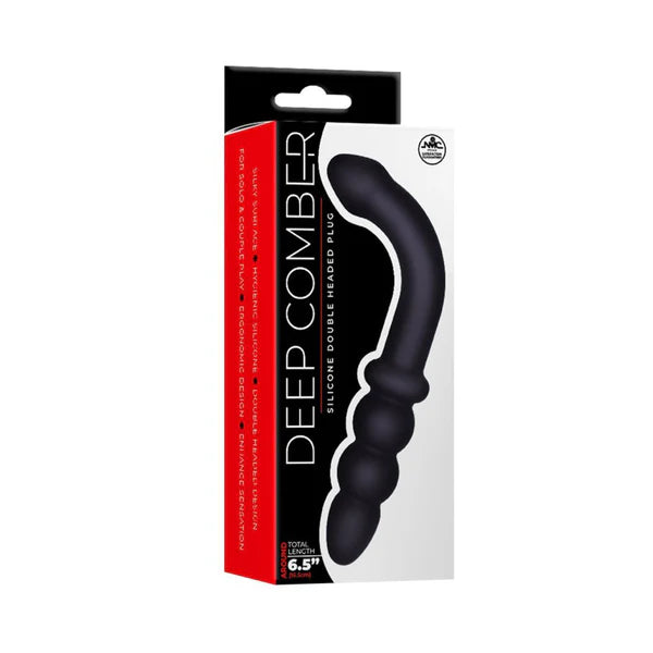 deep comber double silicone anal plug 6.5" with box packaging