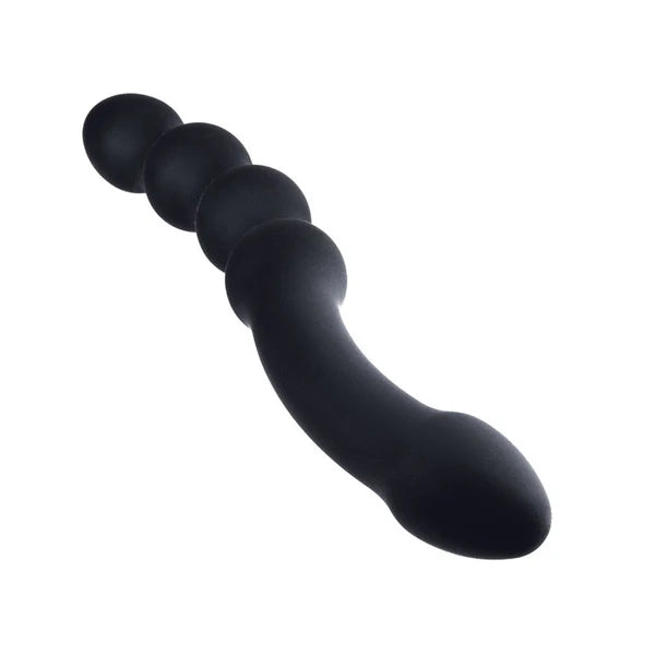 double ended silicone anal plug on white background