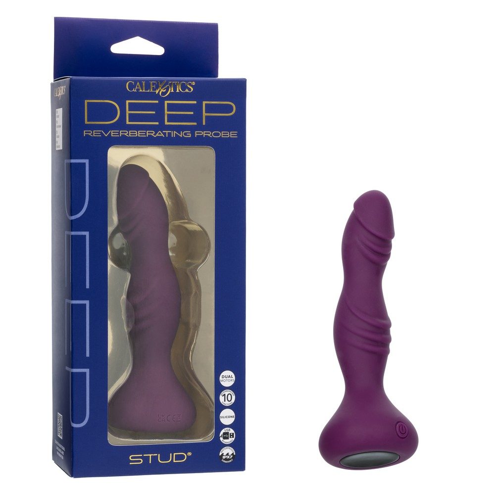 Purple 'DEEP' reverberating probe with packaging on a white background