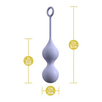 Cheri Silicone kegel trainer with measurements on a white background