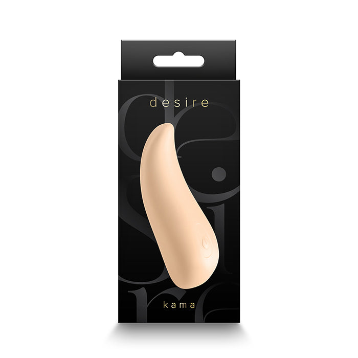 Kama Desire vibrating bullet product packaging with a black background