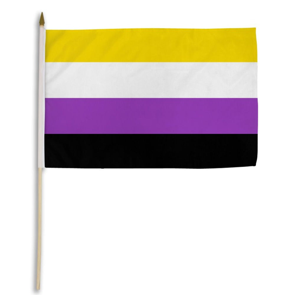 NON BINARY 12" x 18" Stick Flag