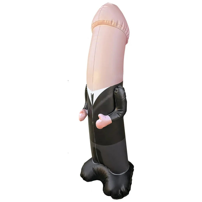 groom with dickhead hitting bag