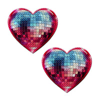 pink & blue discoball heart shaped pasties