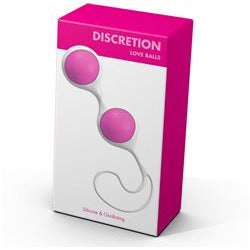 box with picture of 2 pink kegel balls in white holder