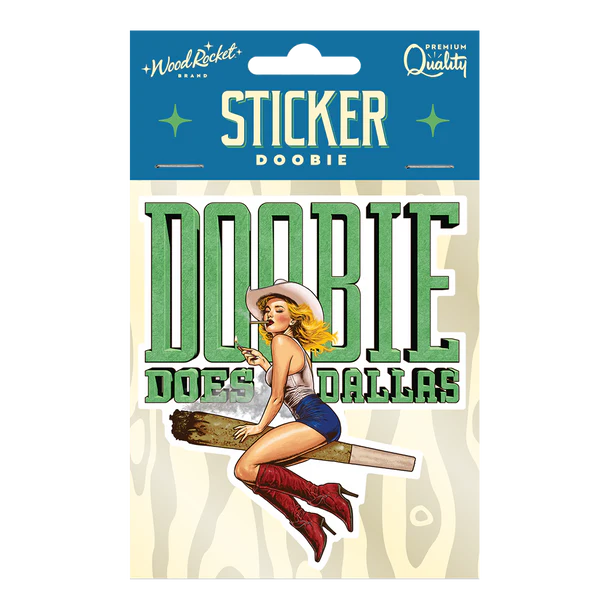 doobie does dallas sticker in package
