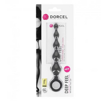 black chain anal beads with finger ring in product packaging