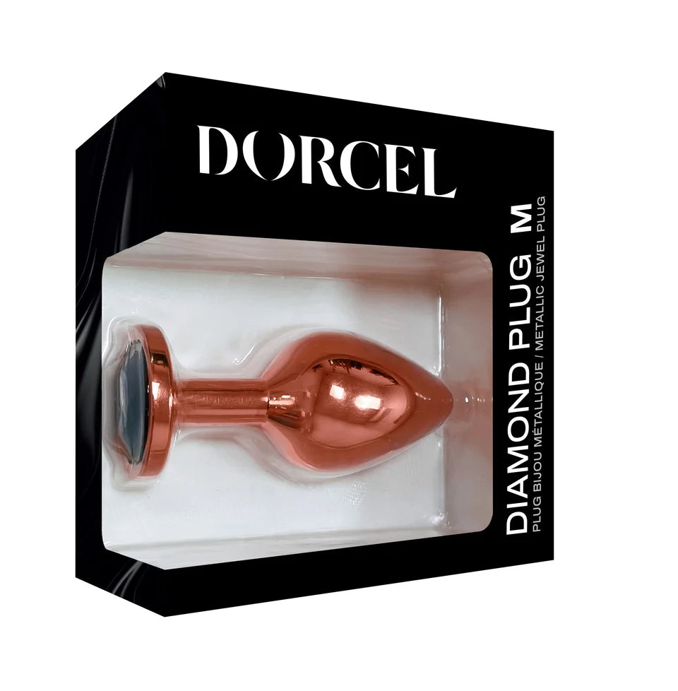 rose gold dorcel diamond anal plug in box packaging