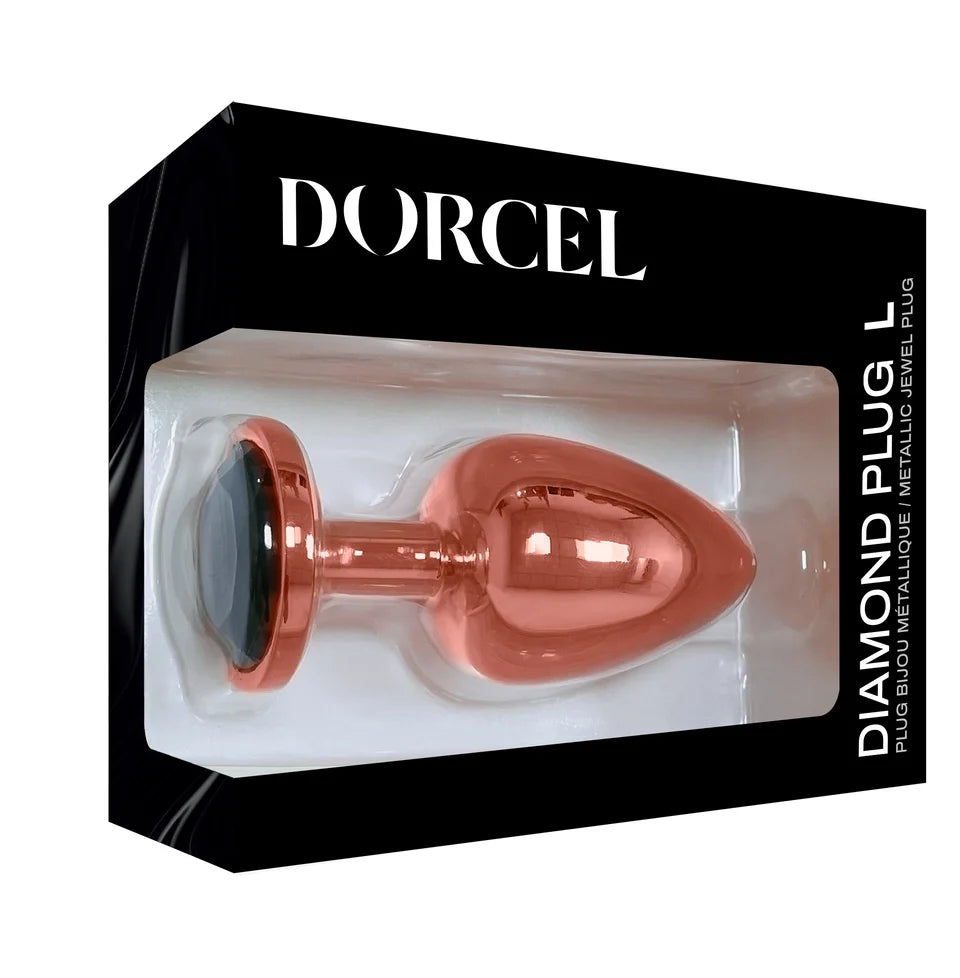 rose gold dorcel diamond anal plug in box packaging