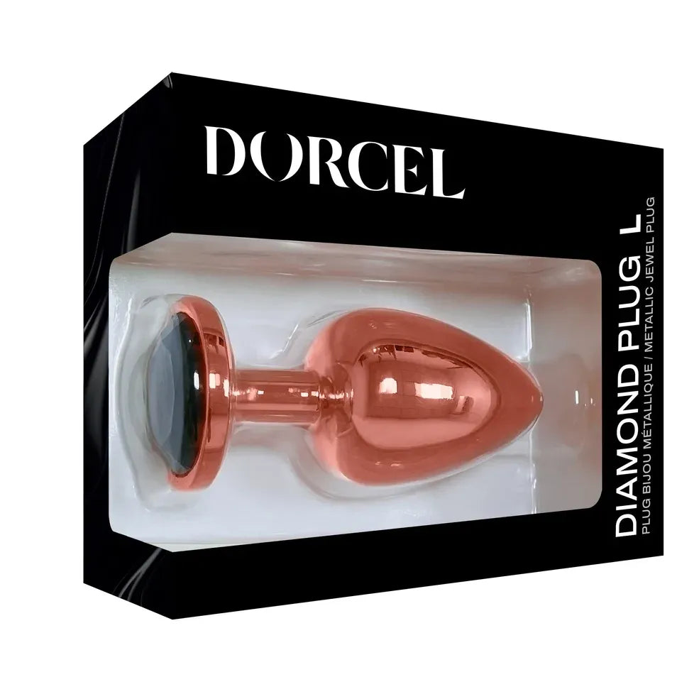 rose gold dorcel diamond anal plug in box packaging