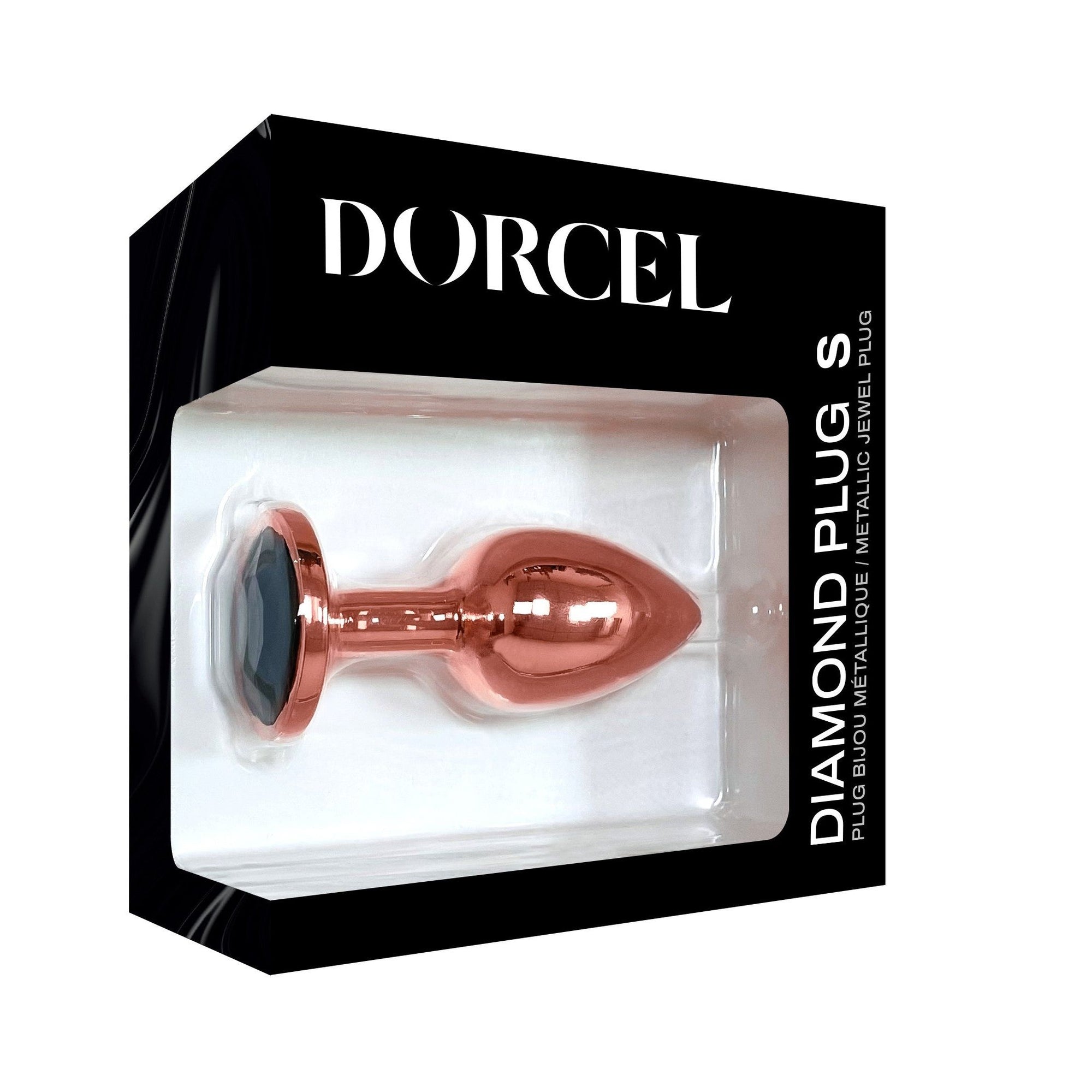 rose gold dorcel diamond anal plug in box packaging