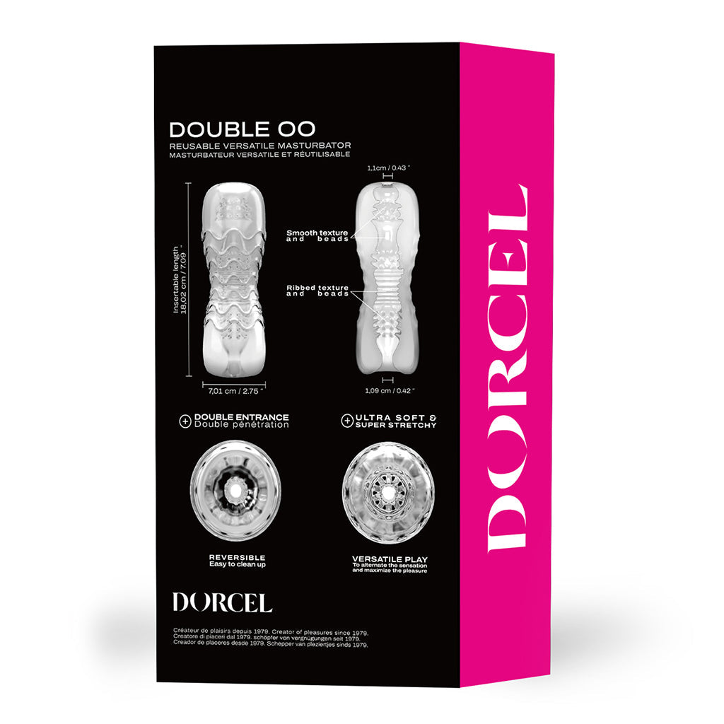 dorcel double oo masturbator sleeve on box packaging
