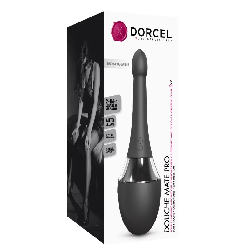 black anal douche on box packaging