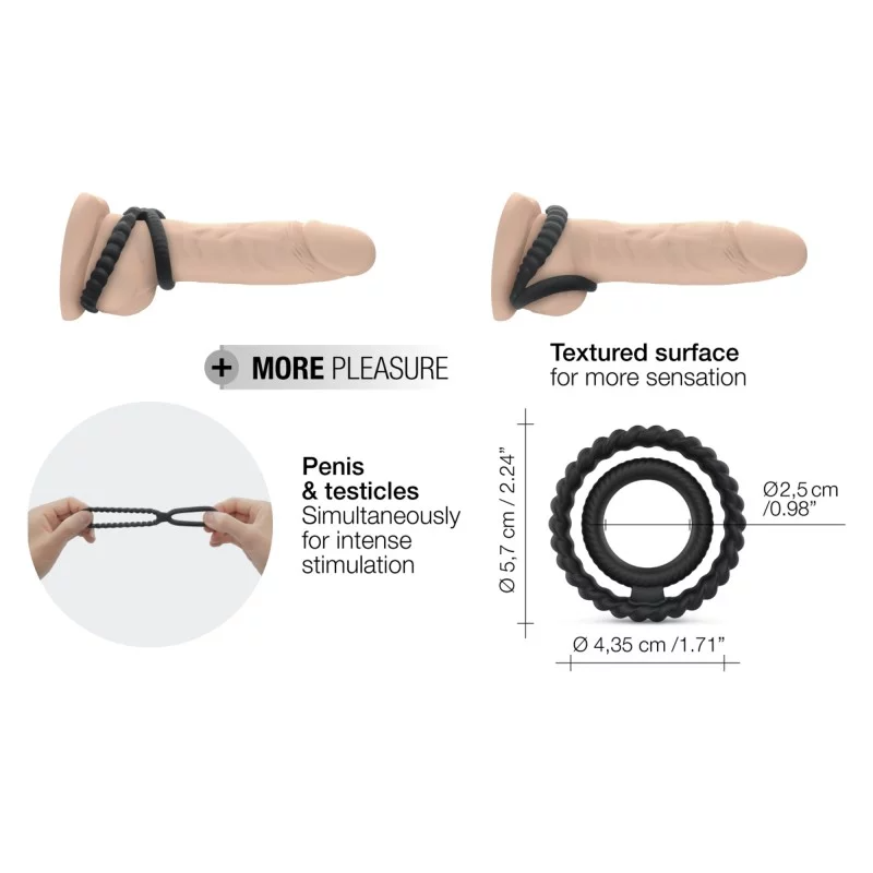 Product details of a sexual toy with text highlighting features on a white background