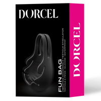 Dorcel Fun Bag packaging with black product and pink and black box on a white background