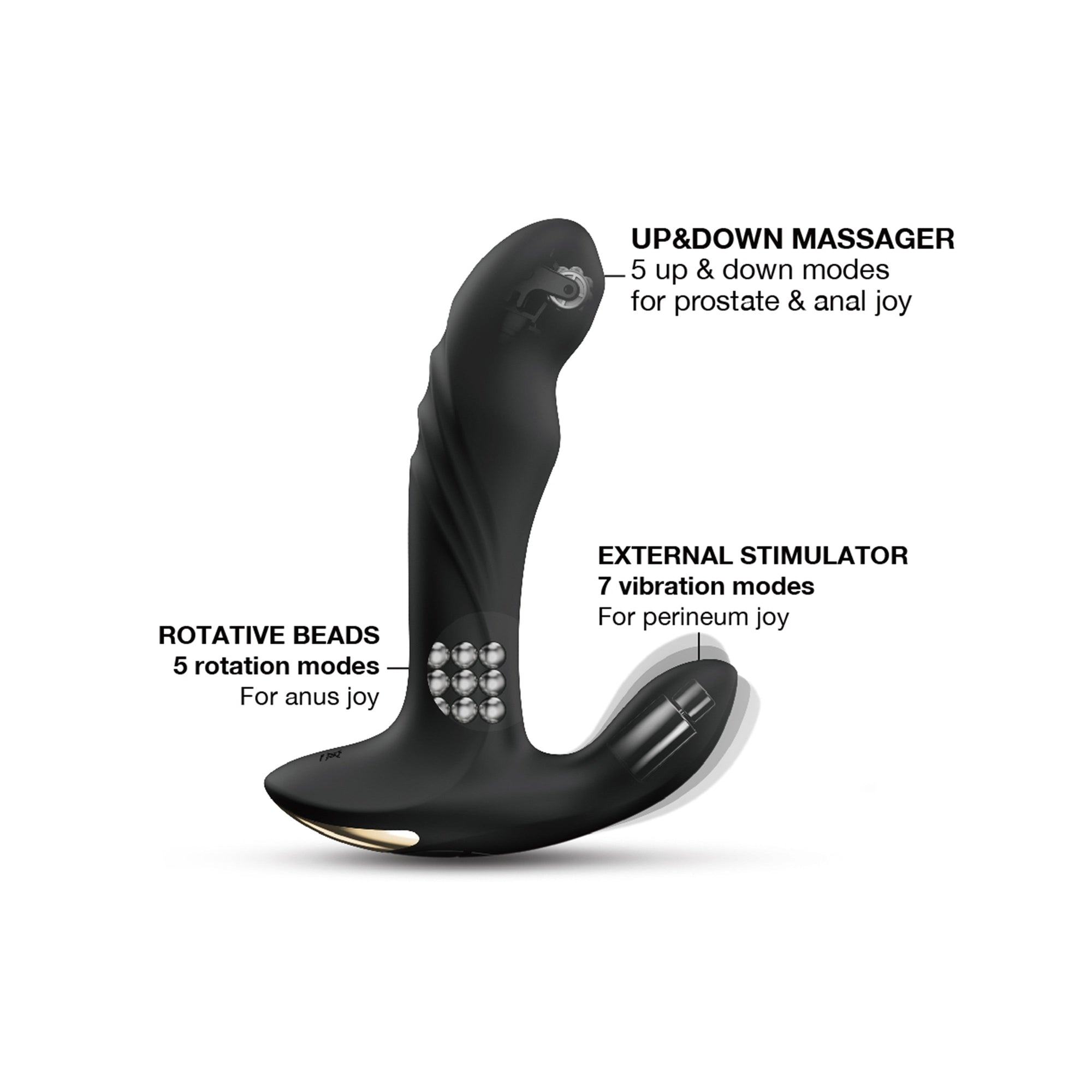 black anal plug with beads with a how to guide