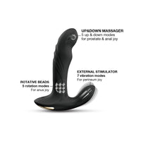 black anal plug with beads with a how to guide