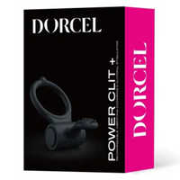 dorcel power clit + cock ring on black and pink box packaging