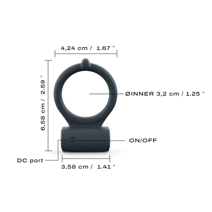 black cock ring with size dementions