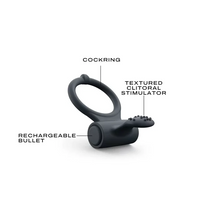 black cock ring with ridged tip with texture chart