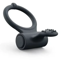 black cock ring with ribbed tip