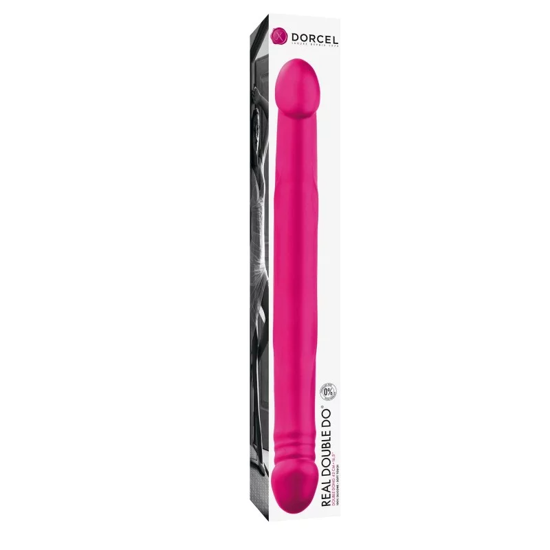 pink double ended dildo in box packaging 