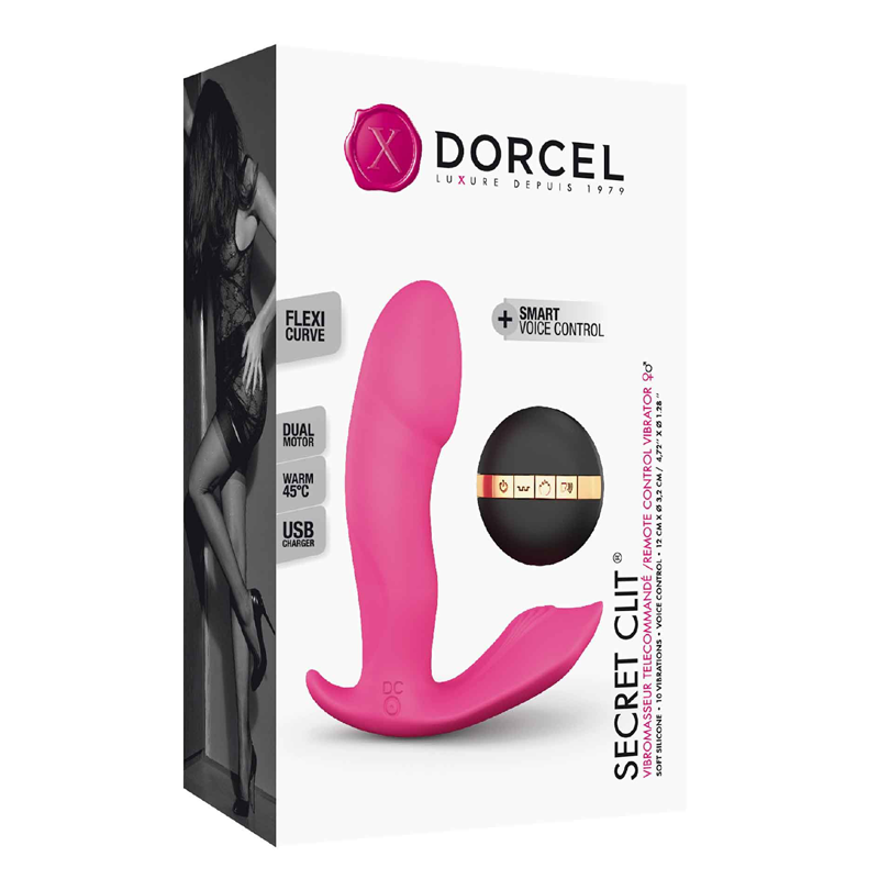 pink vibrator with clit stimulant on product package