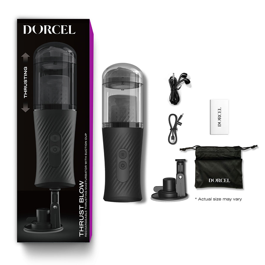product packaging with masturbator, and accessories