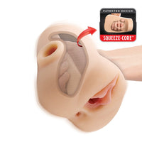 Pounders Double Pounder masturbator with 'Squeeze-Core' design on a white background