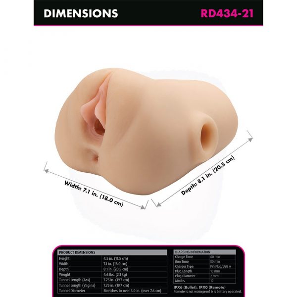 PDX Plus Double Pounder Vibrating Squeeze Stroker by Pipedreams