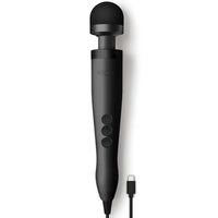 doxy vibrating massager with usb-c plug in, black handle and head in matte black